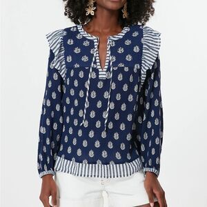 VINEYARD VINES NWT Deep Bay Fleur De Leaf Quilted Top 2X